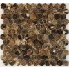 Emperador Dark 1x1 Hexagon Polished Marble Mosaic