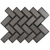 Metallic Gray 2x4x8 Herringbone Mosaic TIle