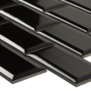 Midnight Black 2x4 Glossy Bevel Ceramic Subway Tile