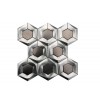 Stainless Steel 3D Interlocking 4 Brushed Hexagon Mosaic