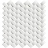 Whisper White 12X12 Glossy Arched Herringbone Mosaic 