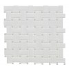 White and Gray Basketweave 11.81X11.81 6mm Matte Porcelain Mosaic Tile-3
