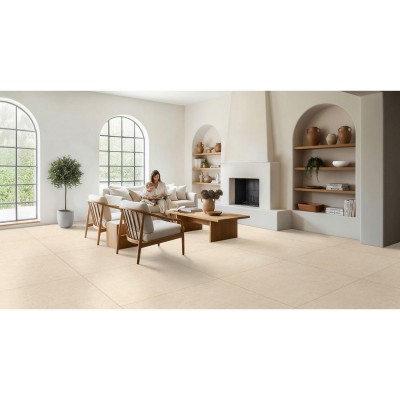Cementique Talc 24x48 Matte Porcelain Floor and Wall Tile