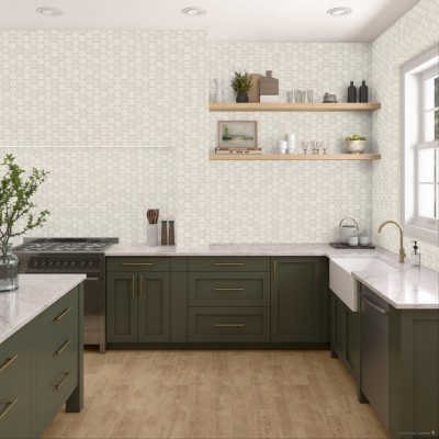 Prime Vitality White 1.5X1.5 Matte Hexagon Porcelain Mosaic Tile