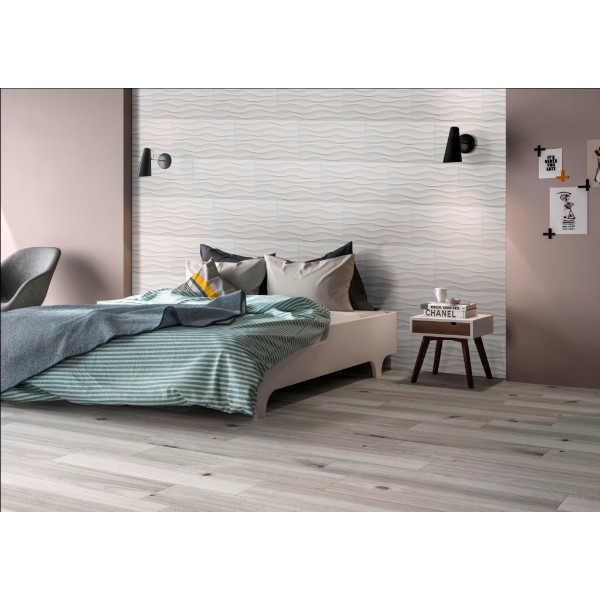 Onda Blanco 12X24 Glazed Ceramic Wall Tile