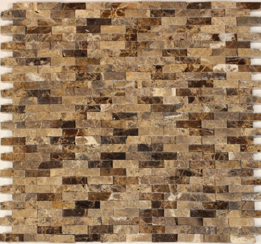 Spanish Emperador Dark 12x12 Split Face Mosaic