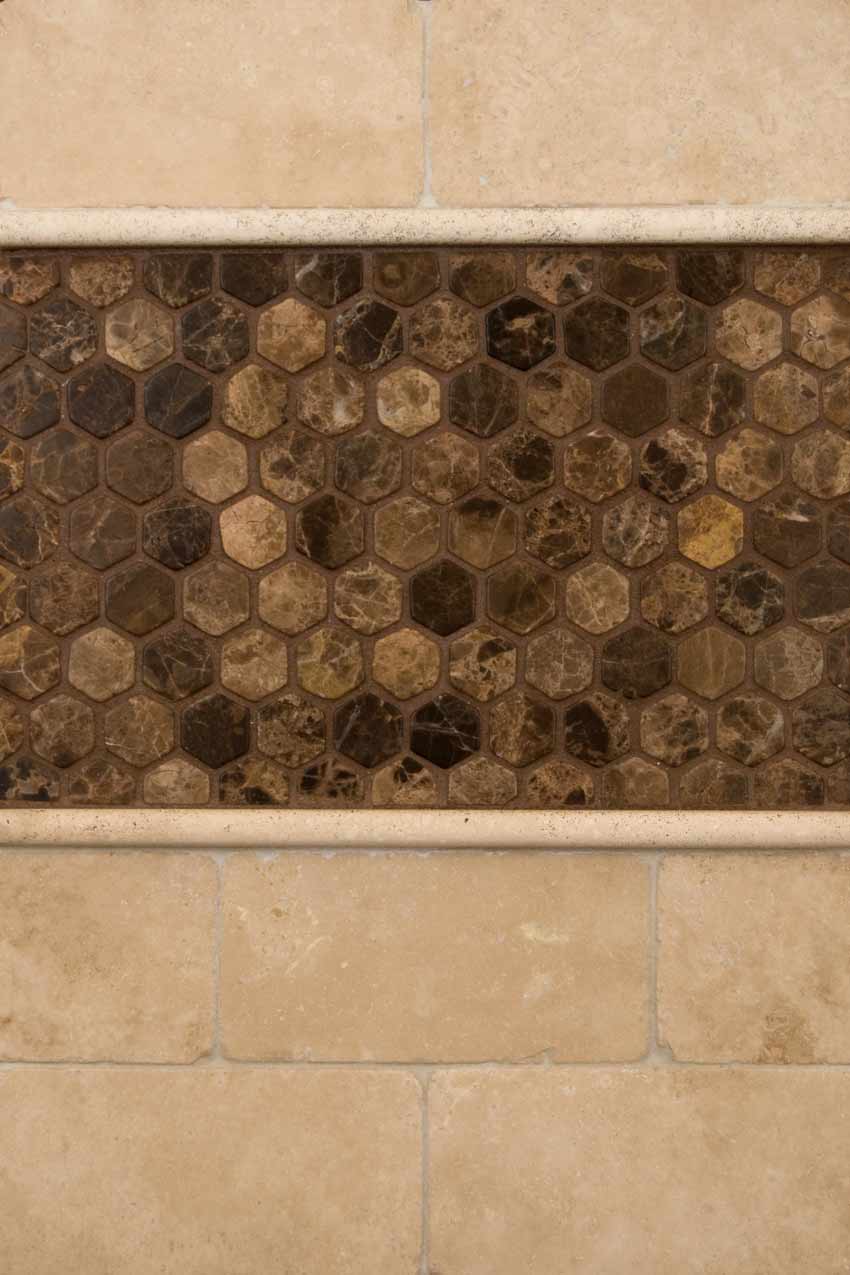Emperador Dark hexagon 12X12 Tumbled