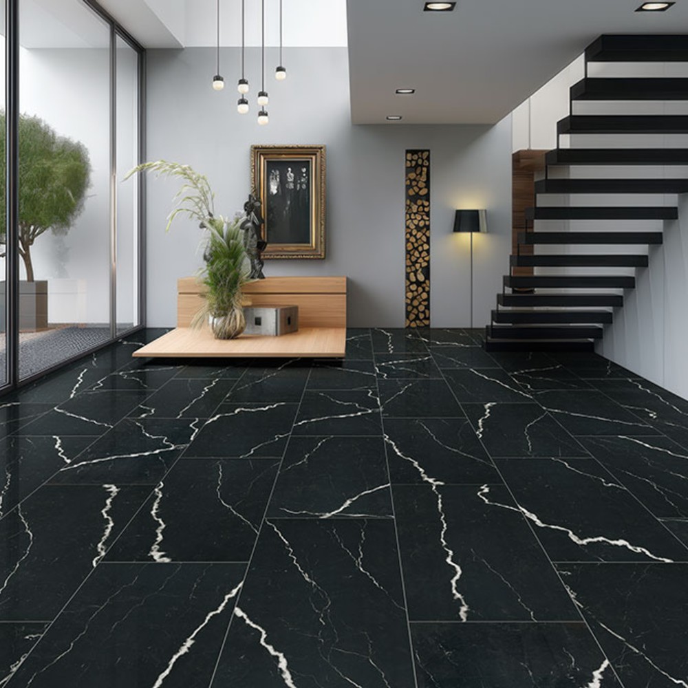 Soho Noir 24x48 Polished Porcelain Floor Wall Tile