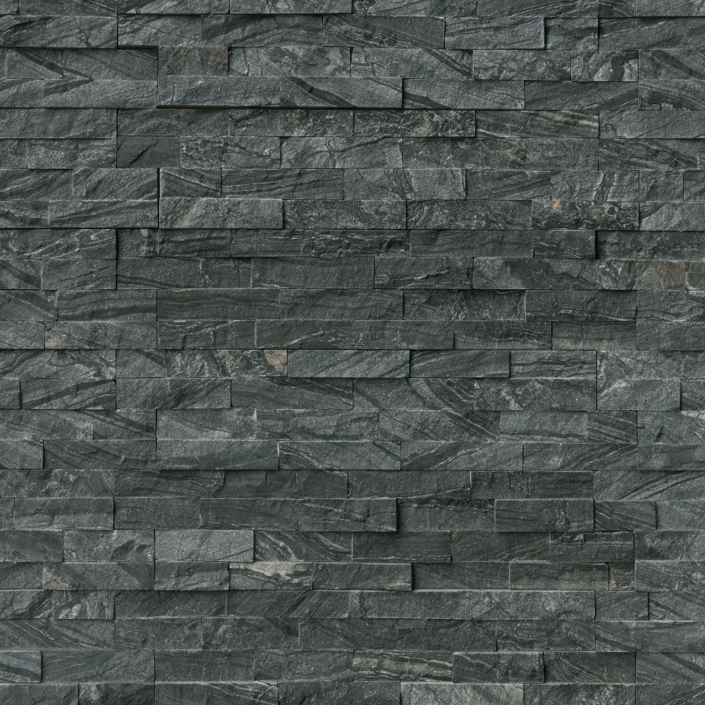 Glacial Black 6X24 Split Face Ledger Panel 