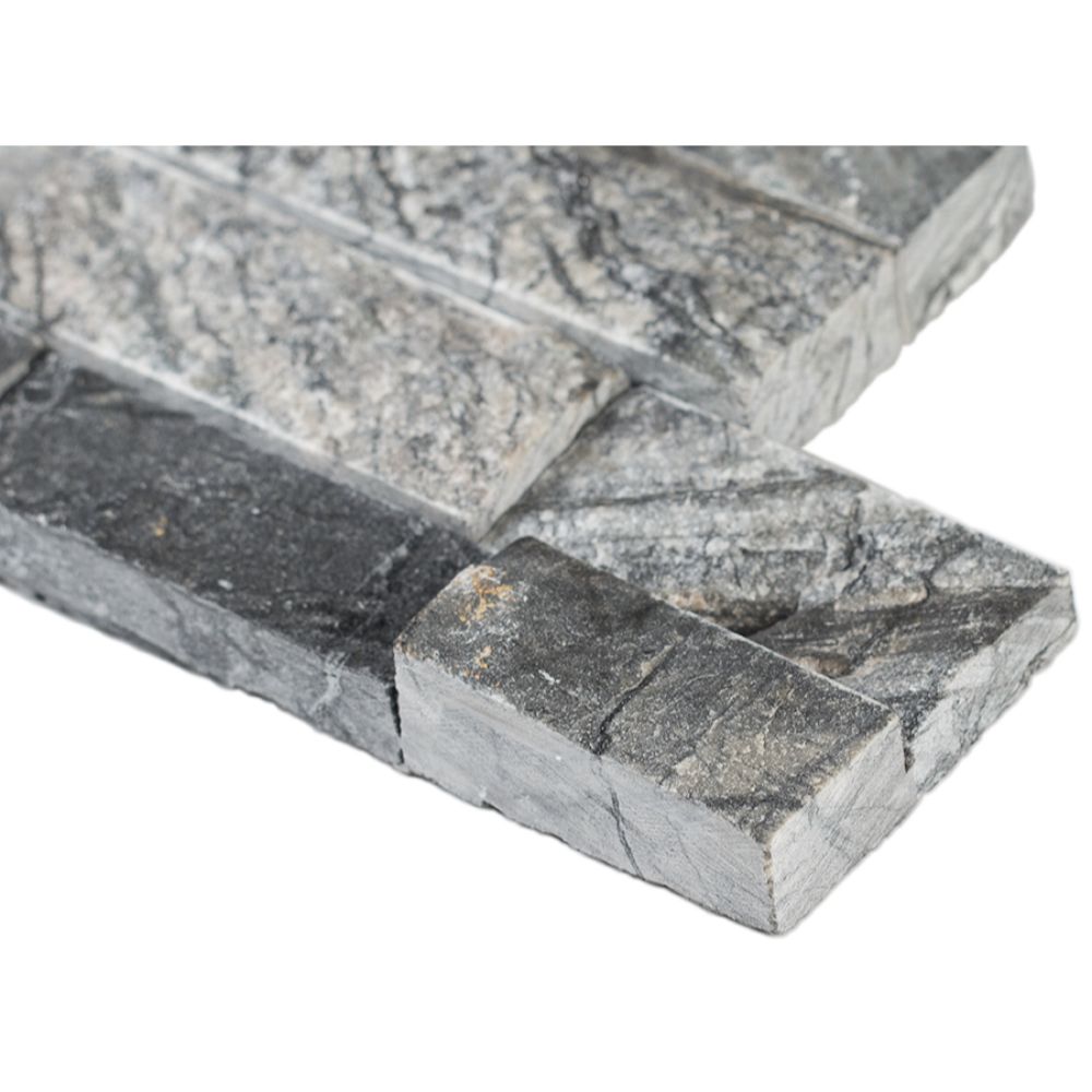 Glacial Black 6X24 Split Face Ledger Panel 