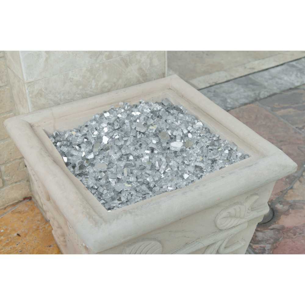 Glacial Silver 1.27 CM 20 LBS Crystal Reflective Fireglass