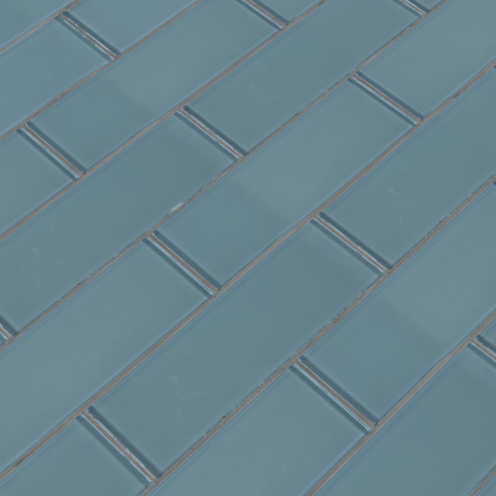 Harbor Gray 3x9 Backsplash Glass Subway Tile 