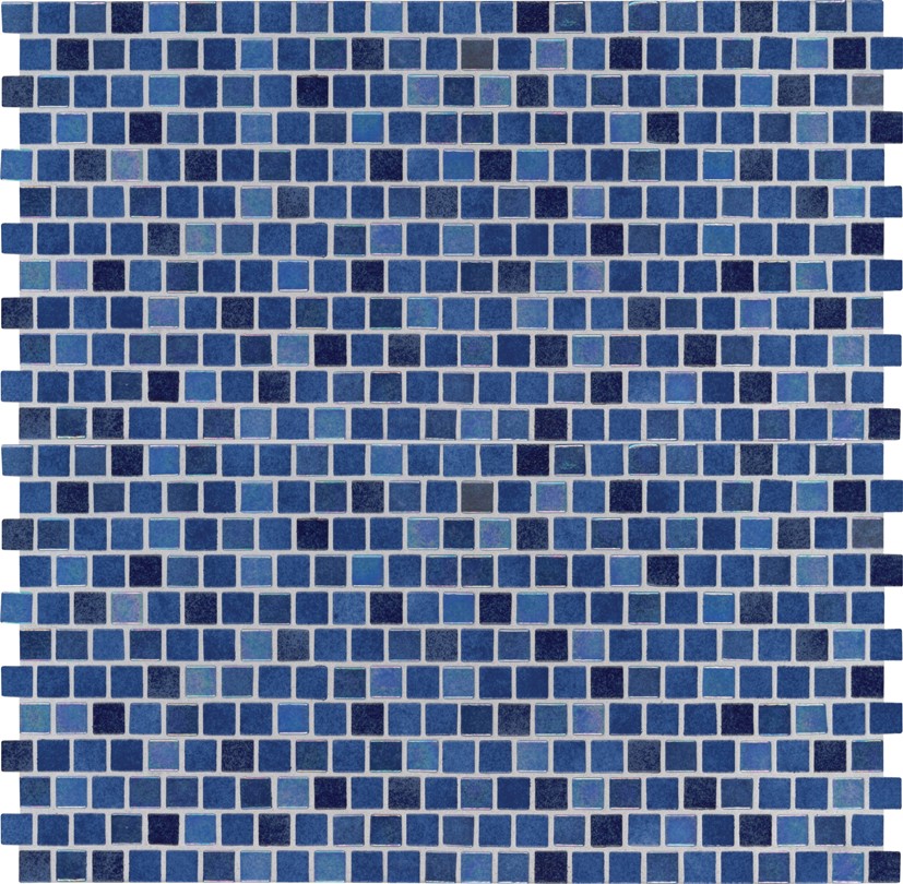 Hawaiian Blue 1X1 Staggered Glass Mosaic