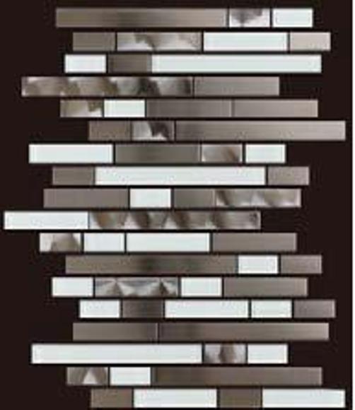 Stainless Steel LW Glass Mix 12x12 Interlock Mosaic