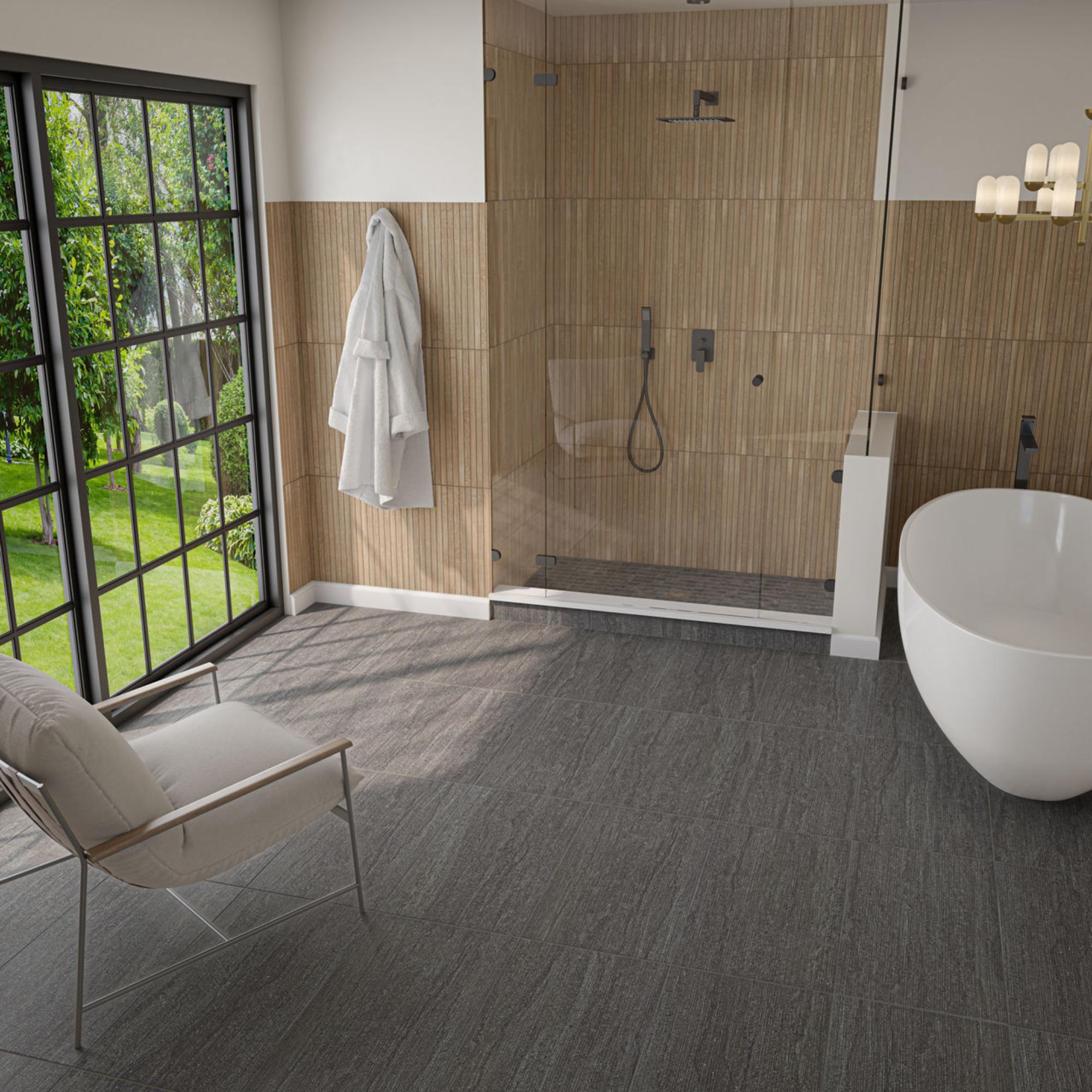 Haddonstone Velvet 12x24 Crosscut Stepwise Matte Porcelain Tile