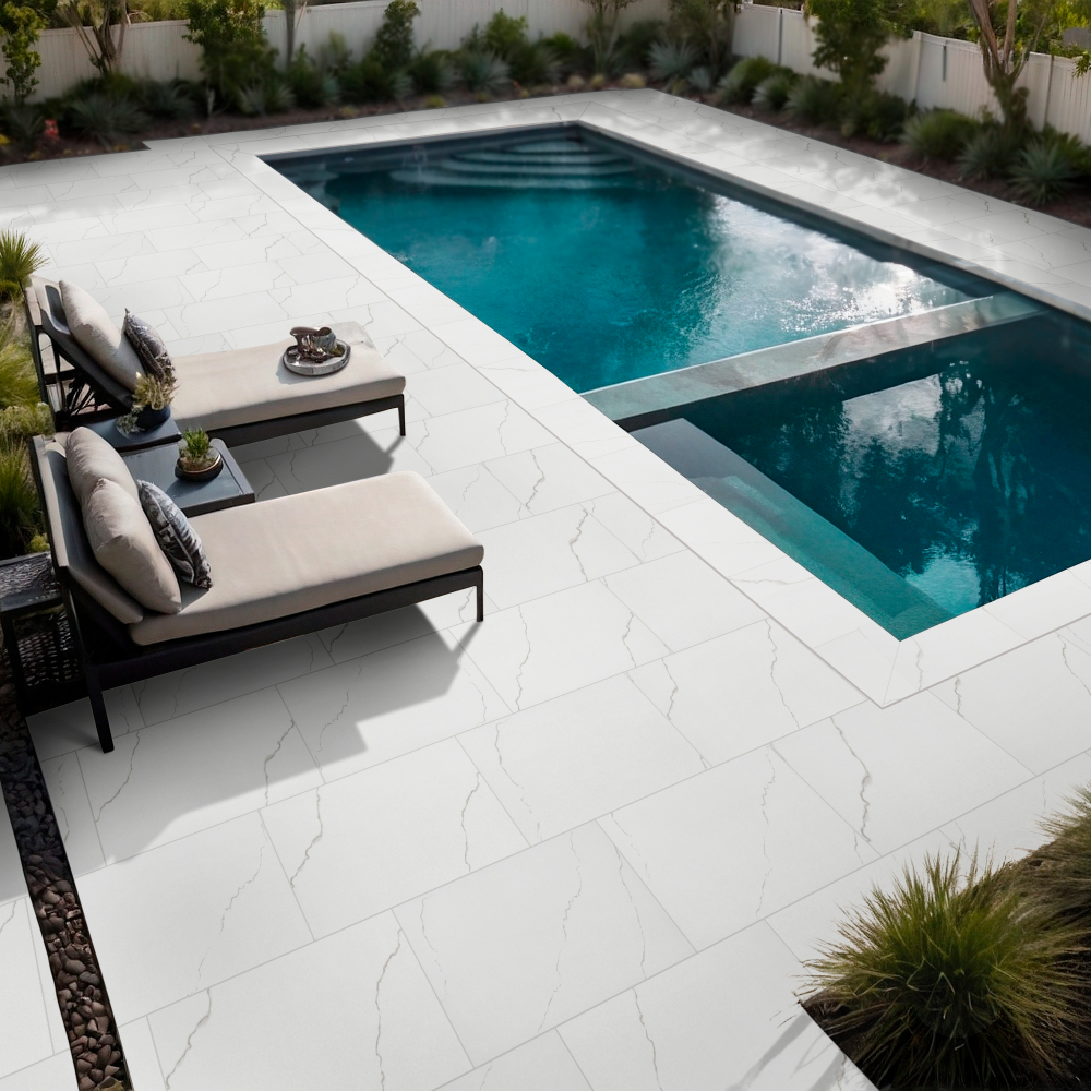 Miraggio Gray 13x24 Eased Edge Matte Porcelain Pool Coping 