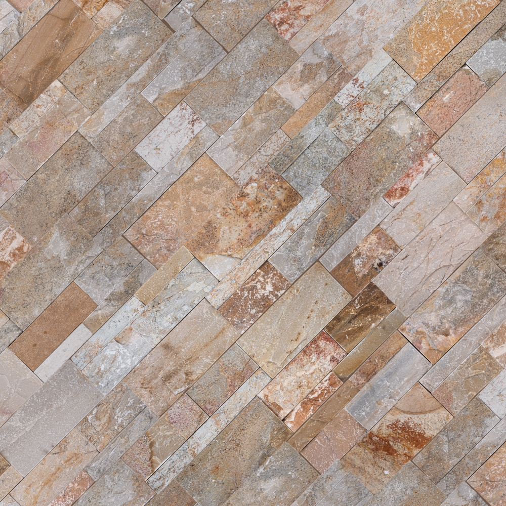 XL Golden White 9X24 Split Face Quartzite Ledger Panel