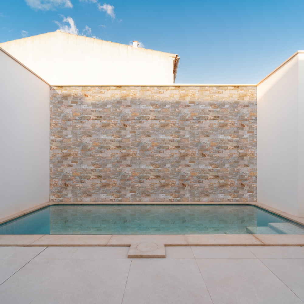 XL Golden White 9X24 Split Face Quartzite Ledger Panel