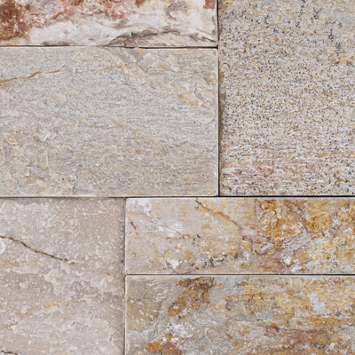 XL Golden White 9X24 Split Face Quartzite Ledger Panel