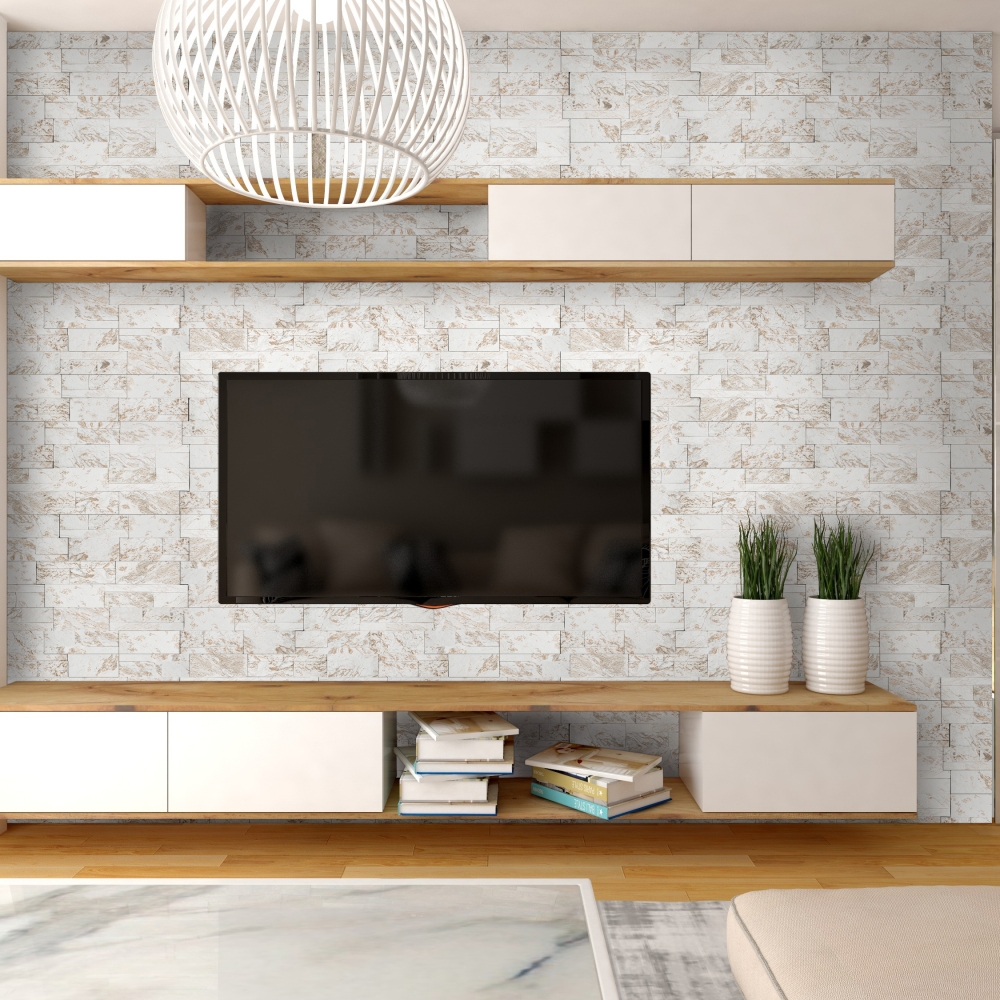 XL Royal White 9X24 Split Face Quartzite Ledger Panel