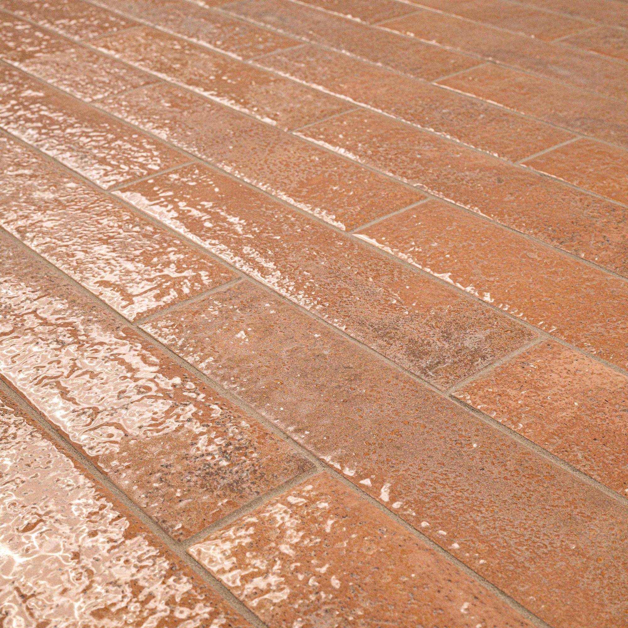 Mattonella Cotto 2.5x10 Satin 3D Porcelain Wall Tile