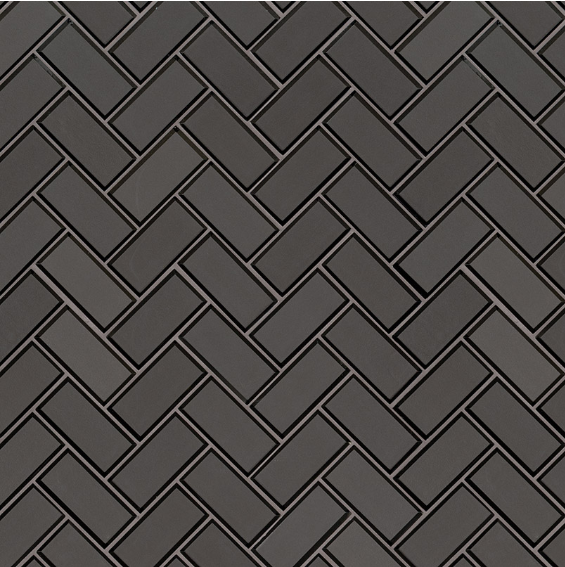 Metallic Gray 2x4x8 Herringbone Mosaic TIle