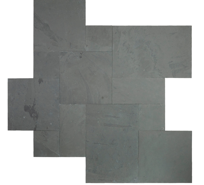 Montauk Black French Pattern 16 Sqft x 10 Kits 2 Inch Natural Cleft Paver