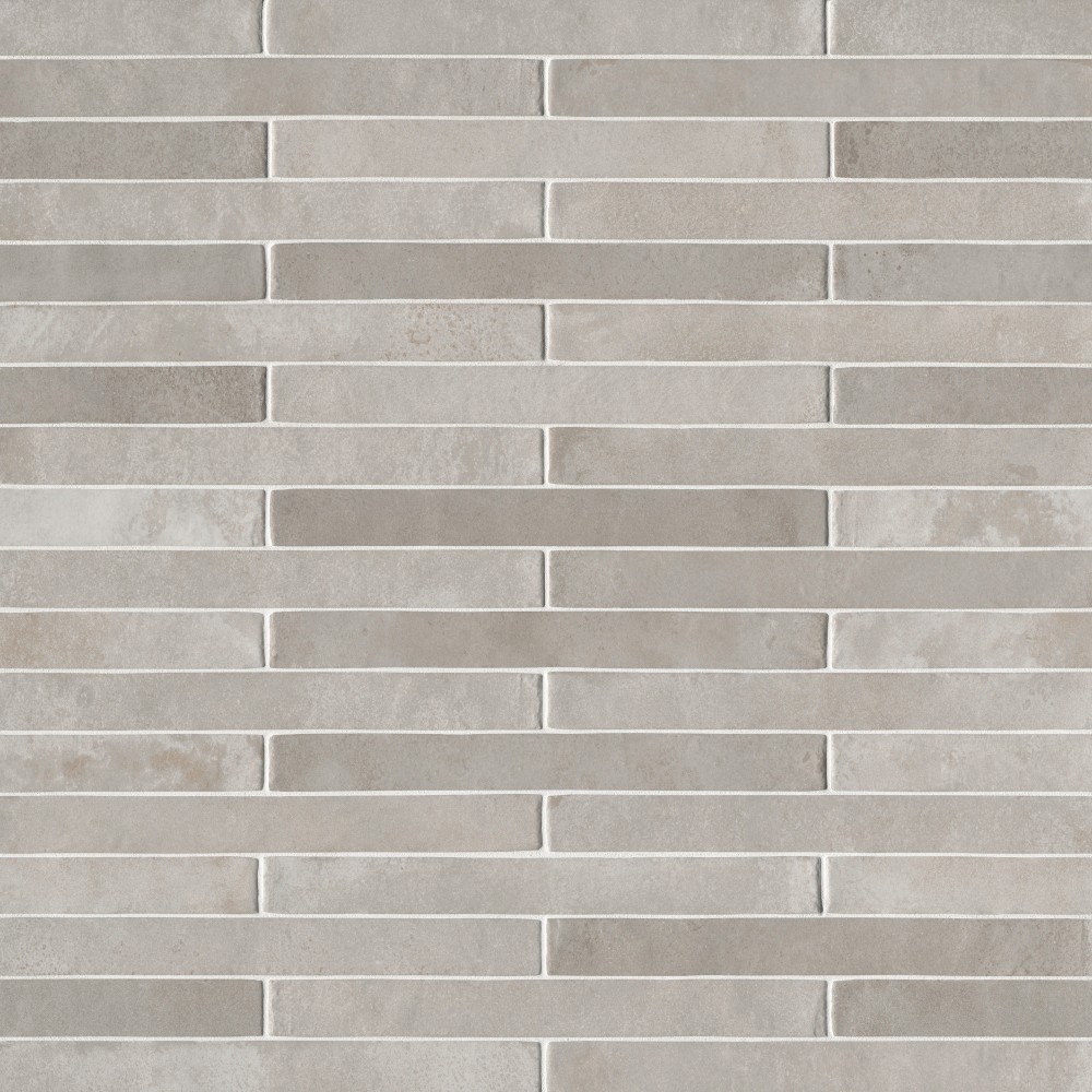 Flamenco 2x18 Whales Gray Brick Look Glossy Porcelain Tile
