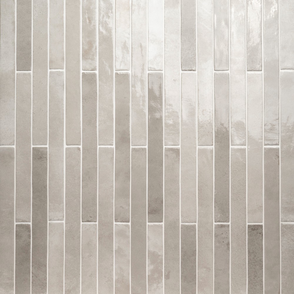 Flamenco 2x18 Whales Gray Brick Look Glossy Porcelain Tile