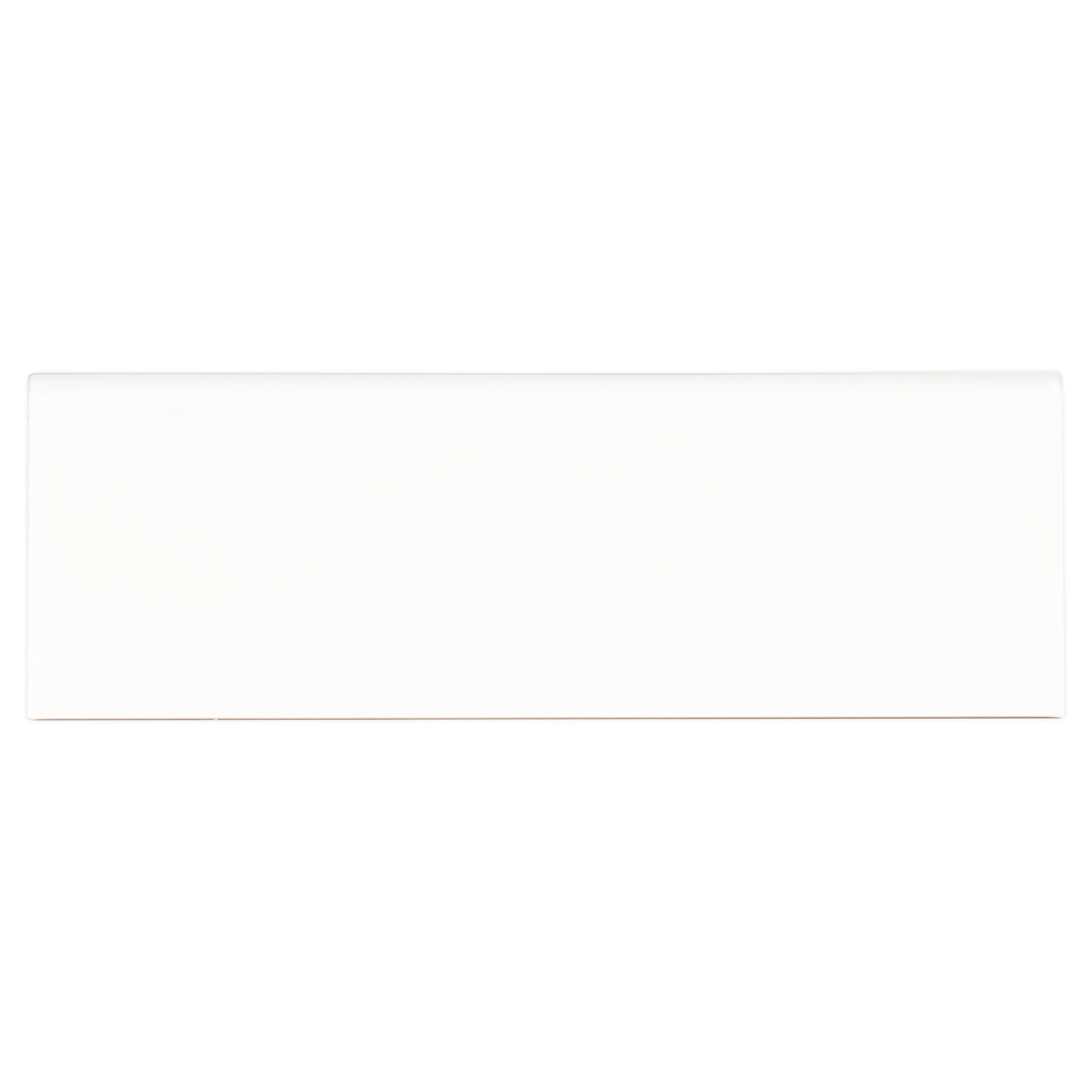 Metro White 4X12 Glossy Ceramic Bullnose Tile
