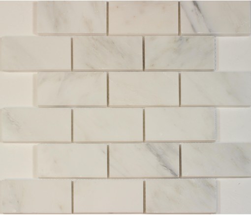 Oriental White 2x4 Brick Polished Marble Mosaic