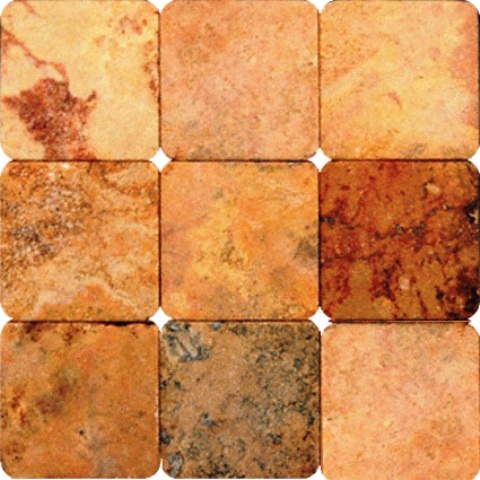 Peach Travertine 6x6 Tumbled