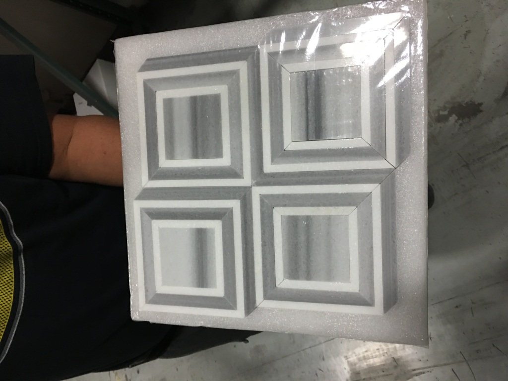 Piazza Zebra Thassos 12X12 Polished Waterjet Mosaic
