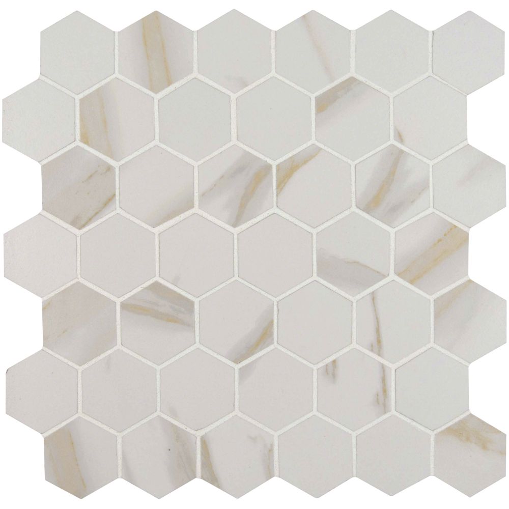 Pietra Calacatta 2x2 Hexagon Matte Mosaic