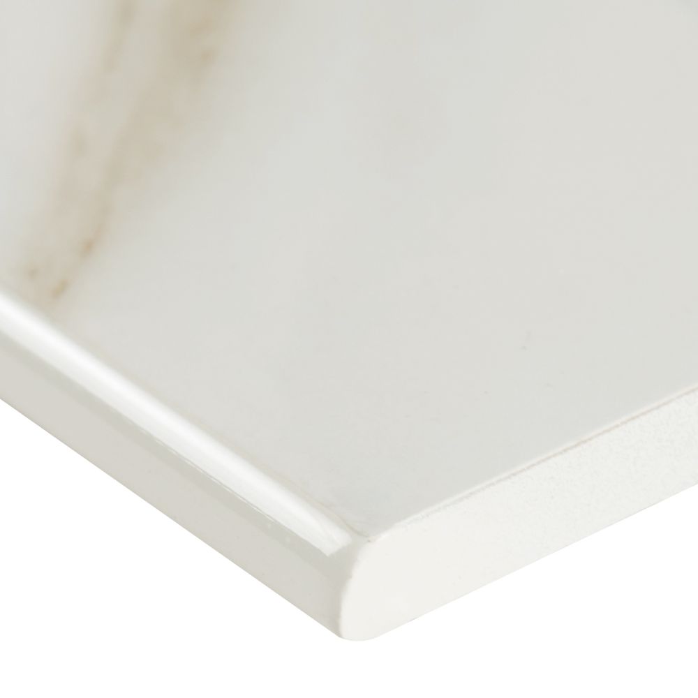 Pietra Calacatta 3X18 Bullnose Polished