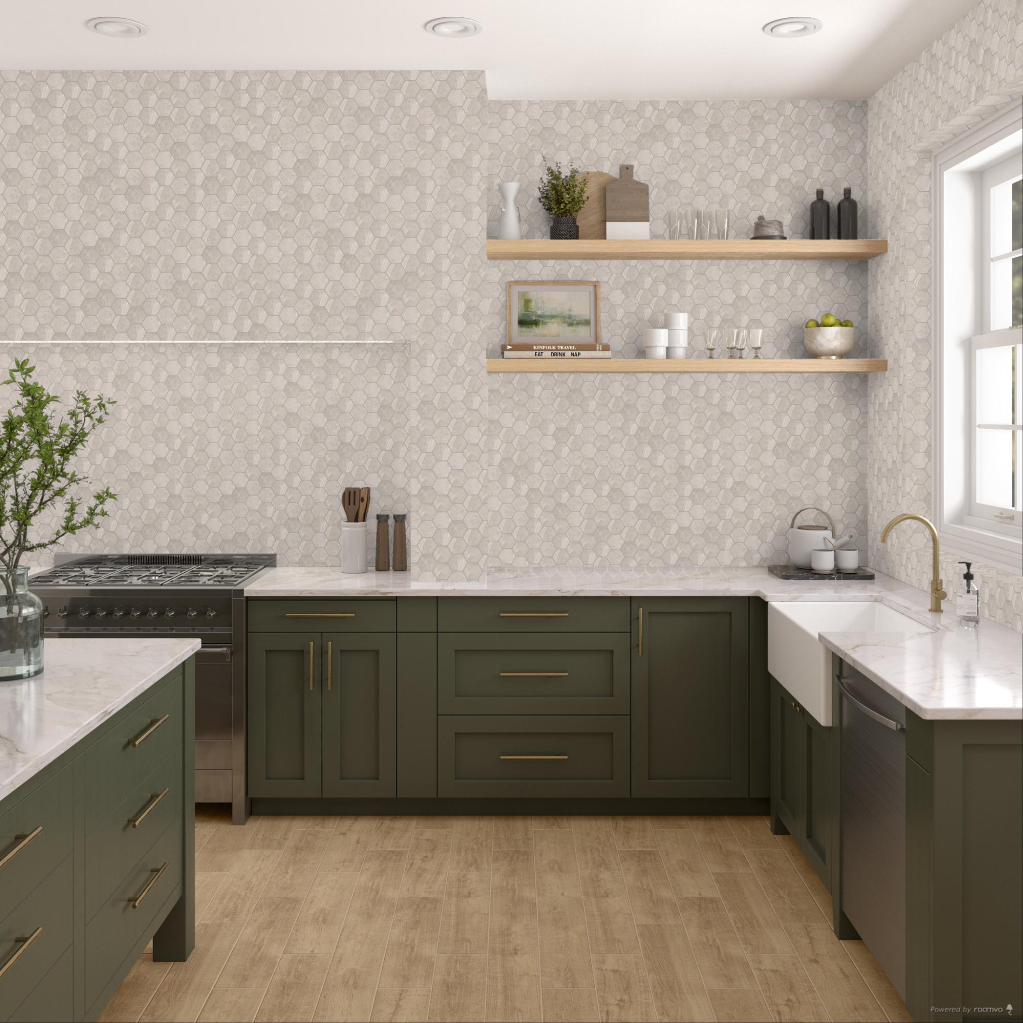 Prime Stamina Grey 1.5X1.5 Matte Hexagon Porcelain Mosaic Tile