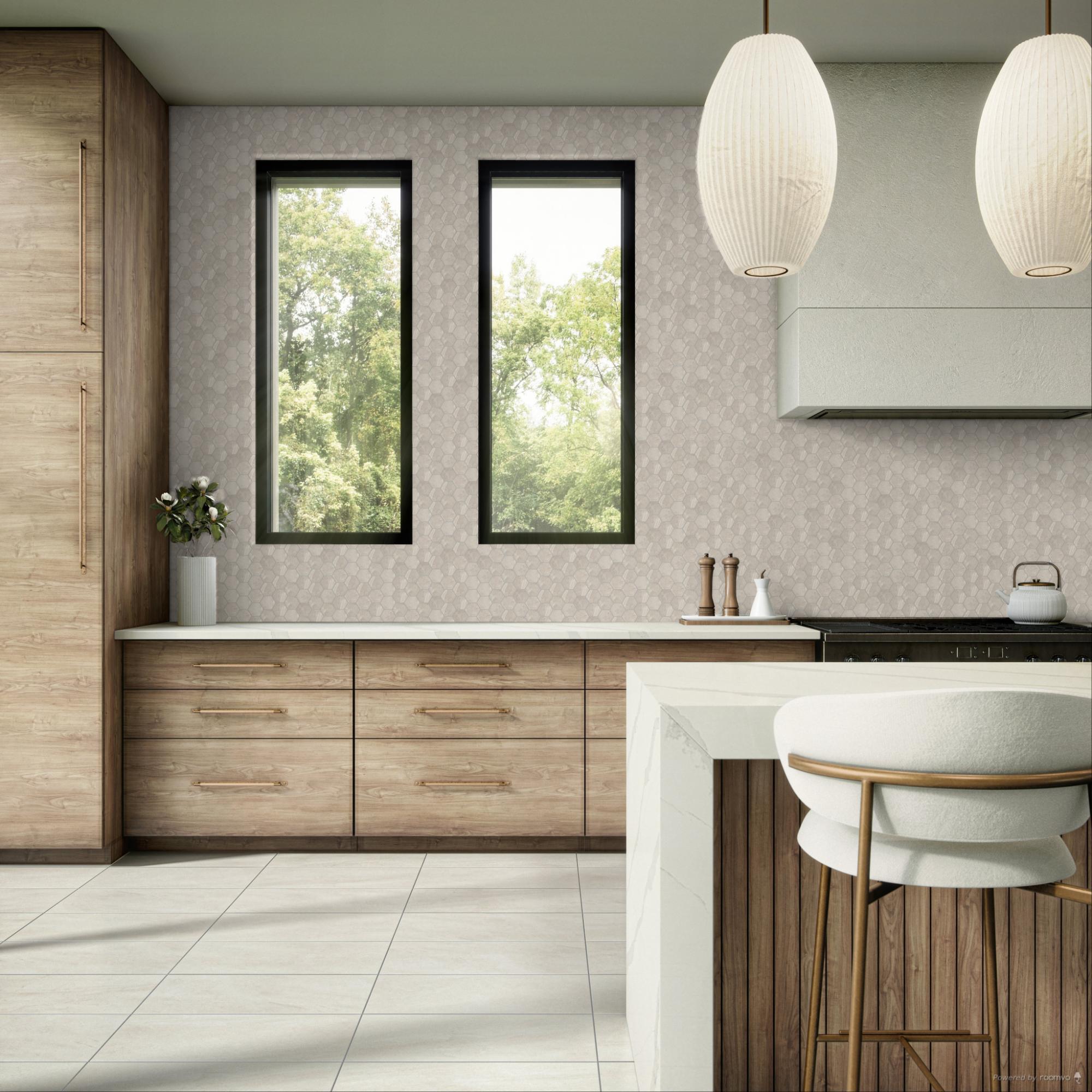 Prime Stamina Grey 1.5X1.5 Matte Hexagon Porcelain Mosaic Tile