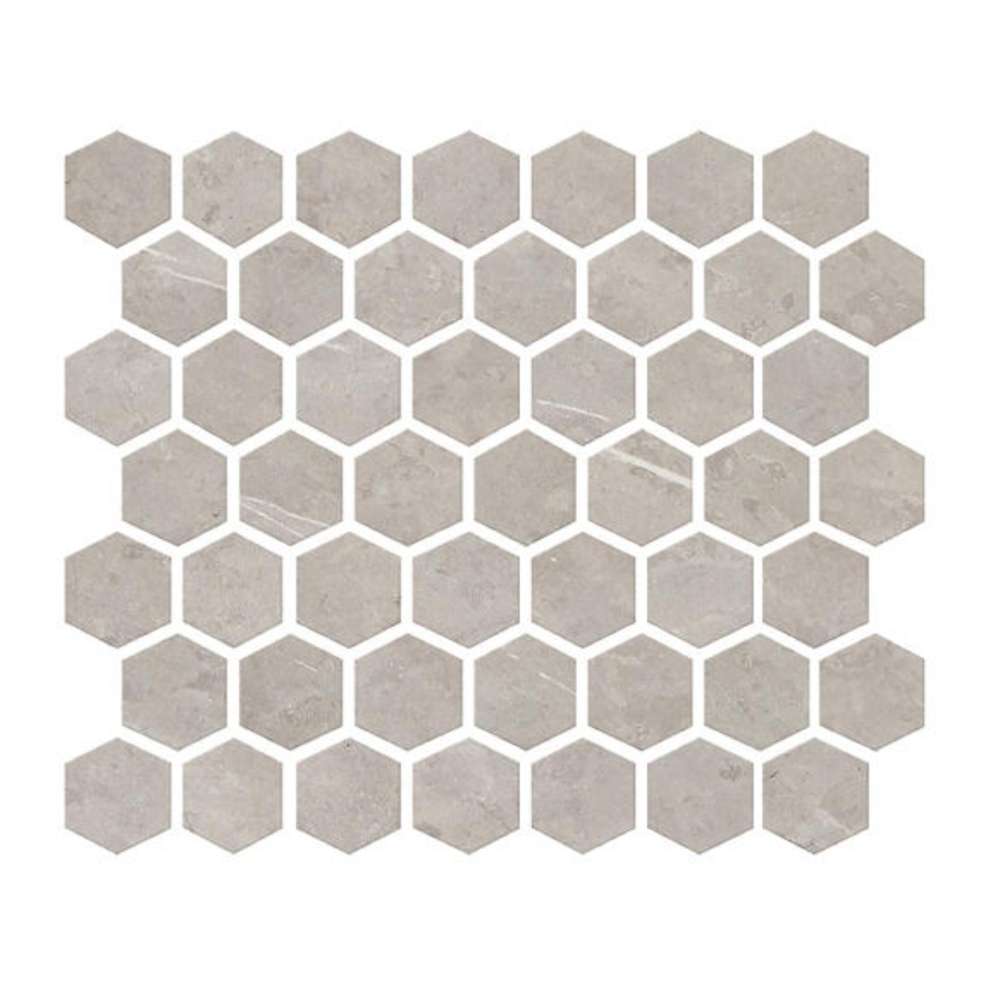 Prime Stamina Grey 1.5X1.5 Matte Hexagon Porcelain Mosaic Tile