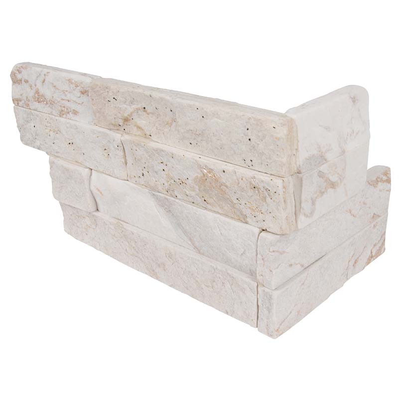 Royal White 6X12X6 Split Face Corner Ledger Panel