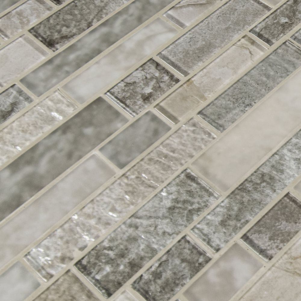 Savoy Interlocking Pattern Inkjet Glass Mosaic
