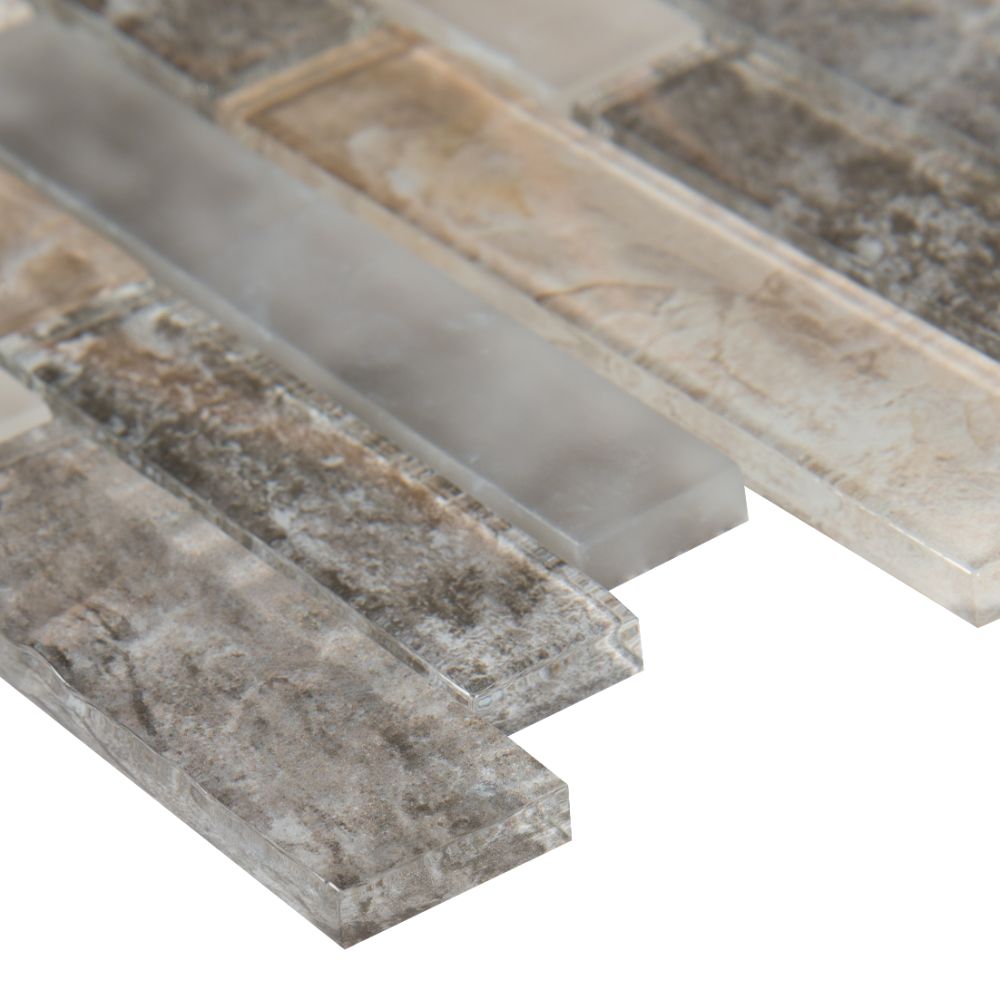 Savoy Interlocking Pattern Inkjet Glass Mosaic
