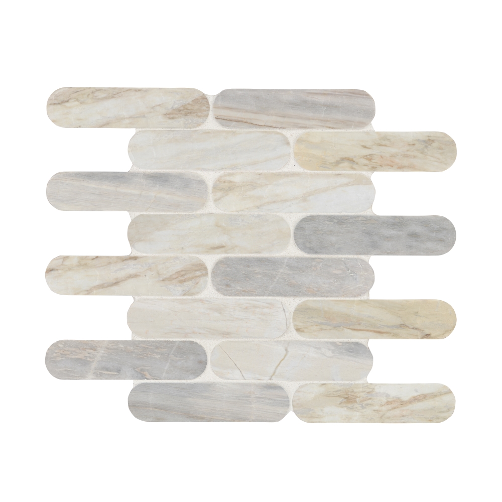 Angora Ellipse 12X12 Polished Marble Mosaic Floor Wall Tile