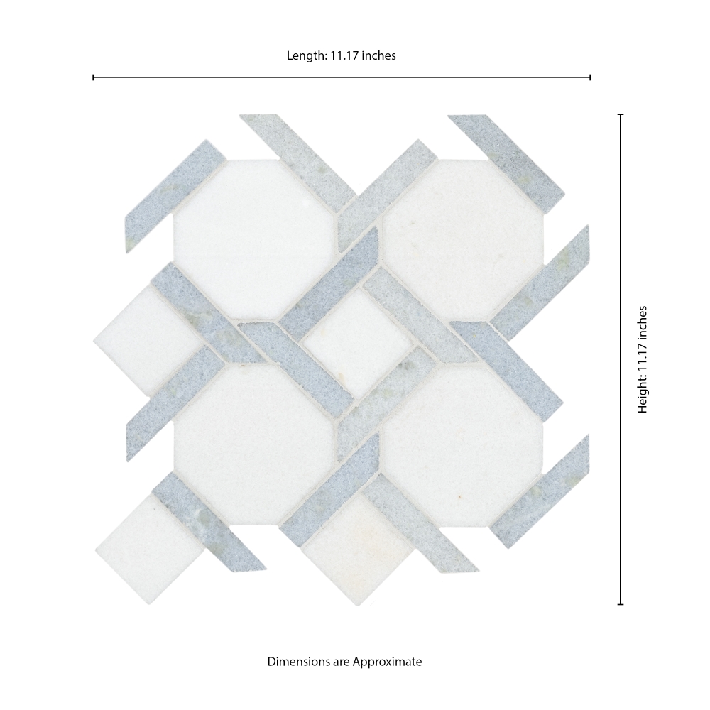 Azula Kaya 11X11 Polished Marble Mosaic Floor Wall Tile