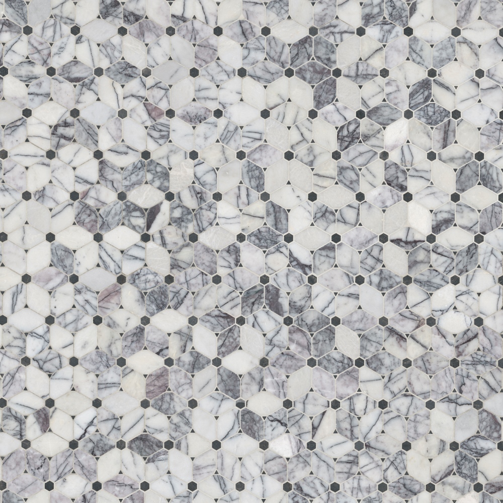 Cecily Lilac 12X12 Polished Marble Mosaic Floor Wall Tile