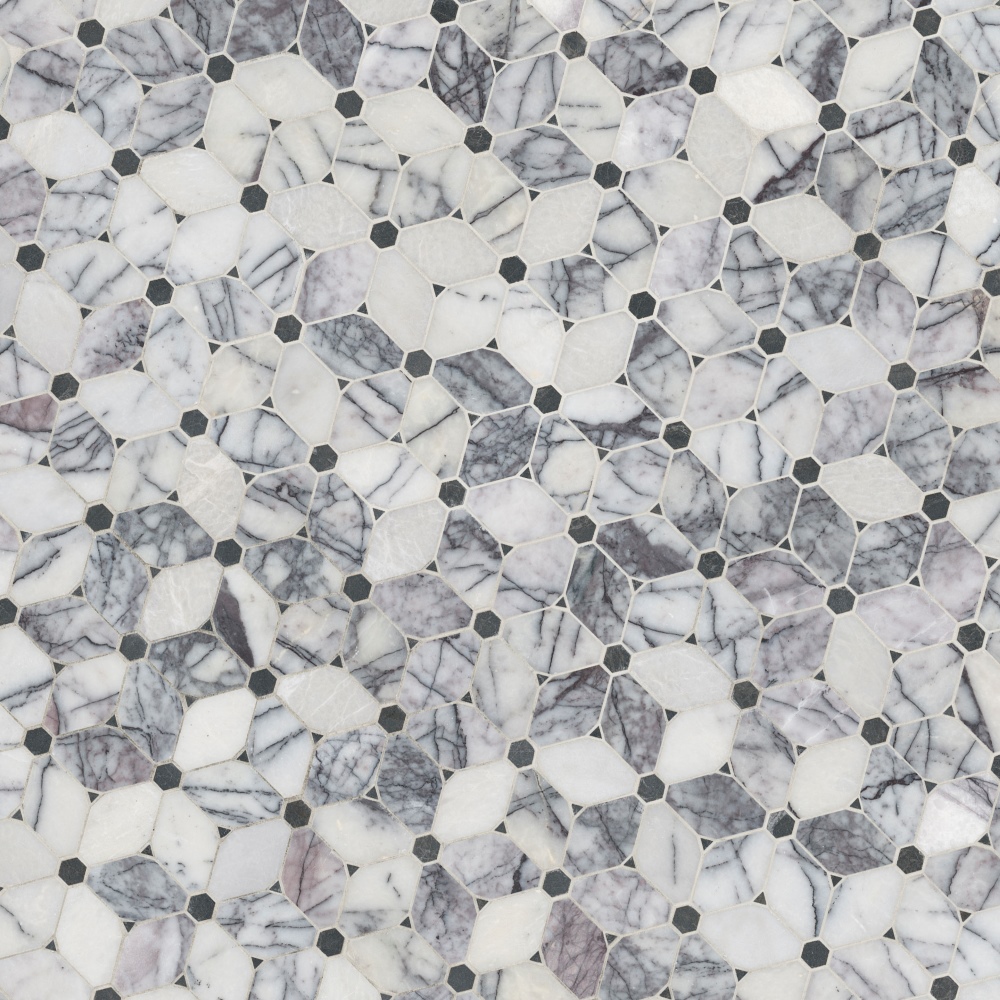 Cecily Lilac 12X12 Polished Marble Mosaic Floor Wall Tile