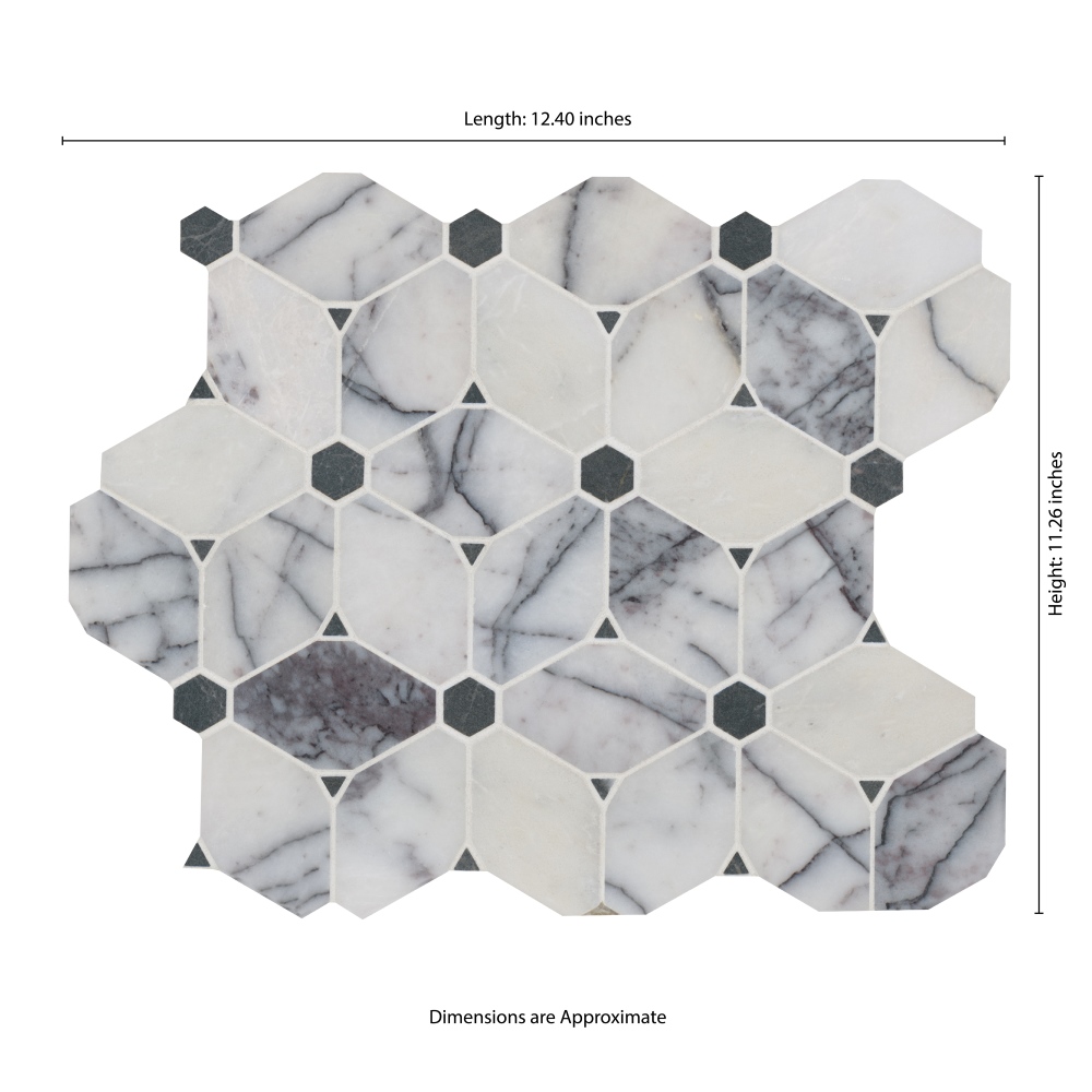 Cecily Lilac 12X12 Polished Marble Mosaic Floor Wall Tile