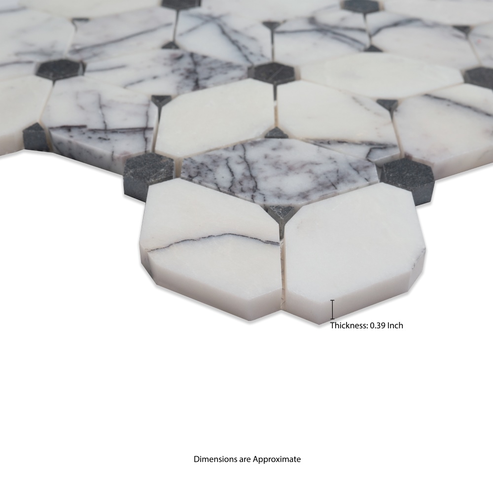 Cecily Lilac 12X12 Polished Marble Mosaic Floor Wall Tile