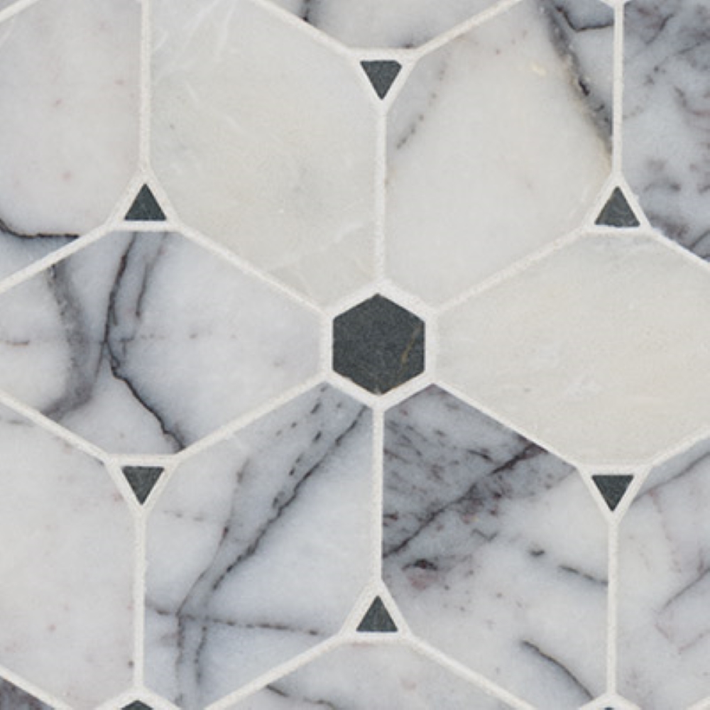 Cecily Lilac 12X12 Polished Marble Mosaic Floor Wall Tile