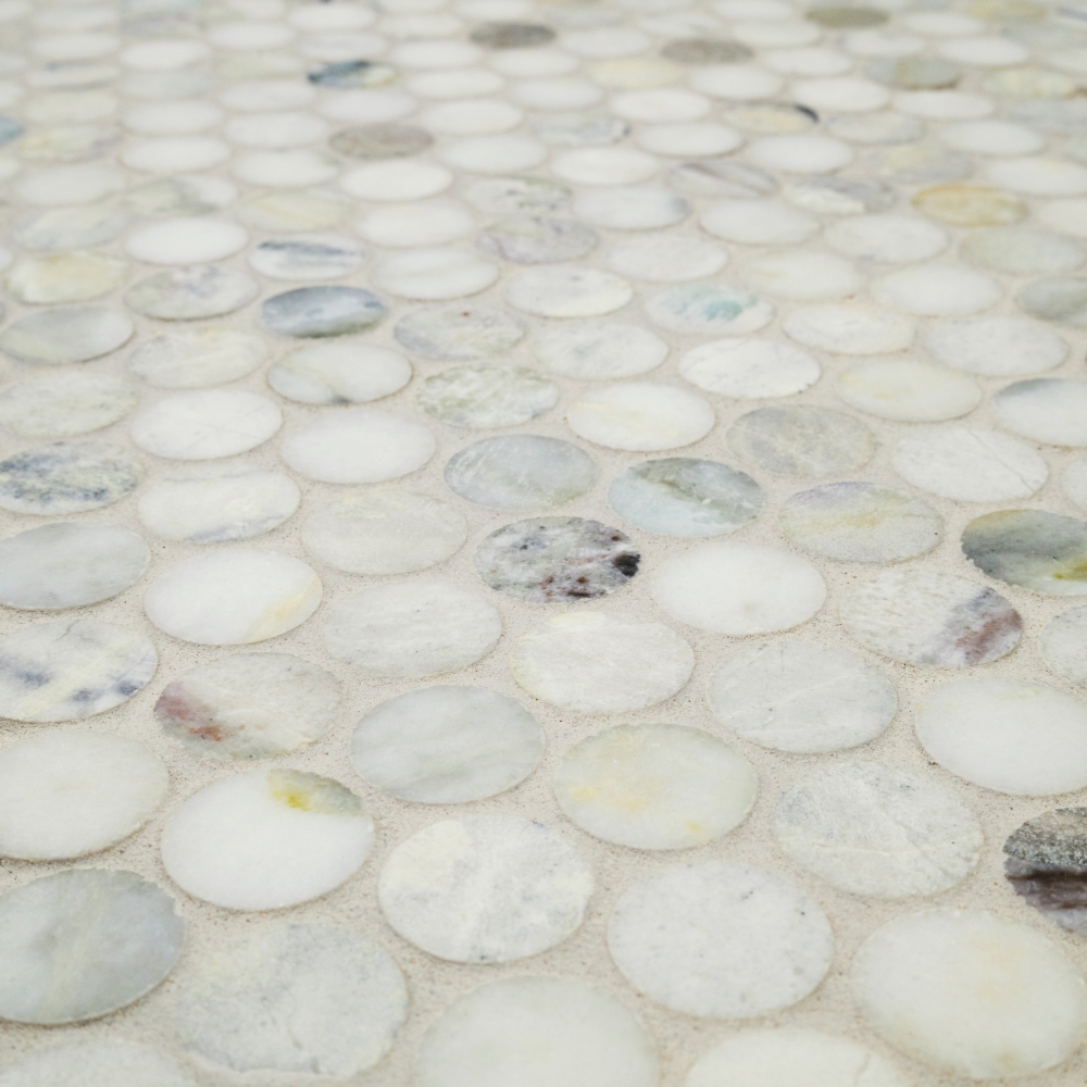 Cloudland Round Pattern 12X12 Polished Marble Mosaic Floor Wall Tile
