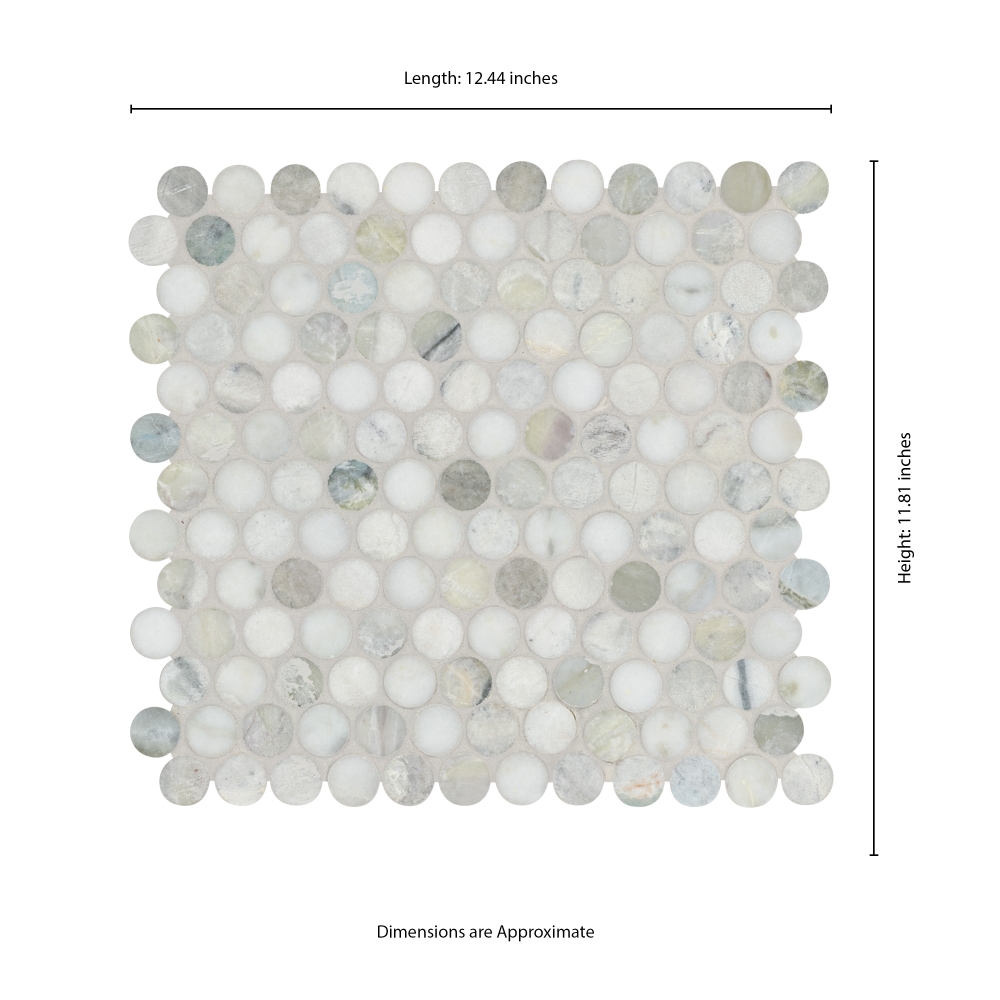 Cloudland Round Pattern 12X12 Polished Marble Mosaic Floor Wall Tile
